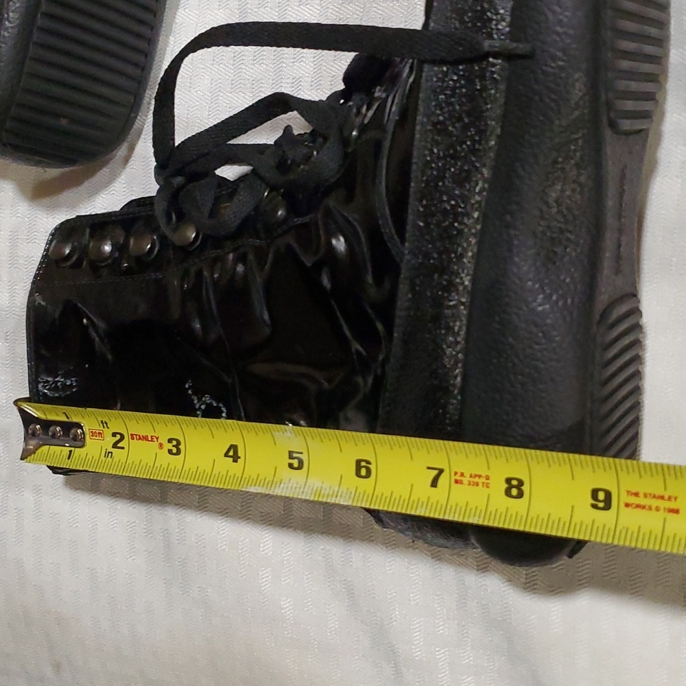 Sonia Rykiel black patent leather Steampunk Goth  laceup boots size 8 - Picture 15 of 16